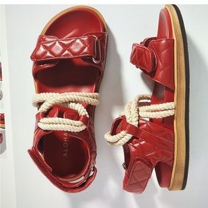 Alohas x Anthropologie Red Hook- Loop Braided Sandals - USED